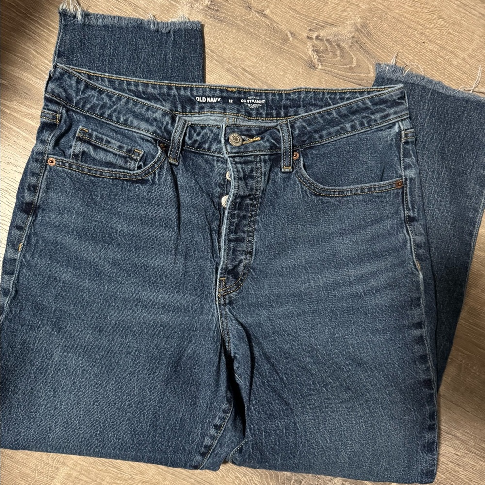 Old Navy Indigo High-Rise Straight-Leg Jeans